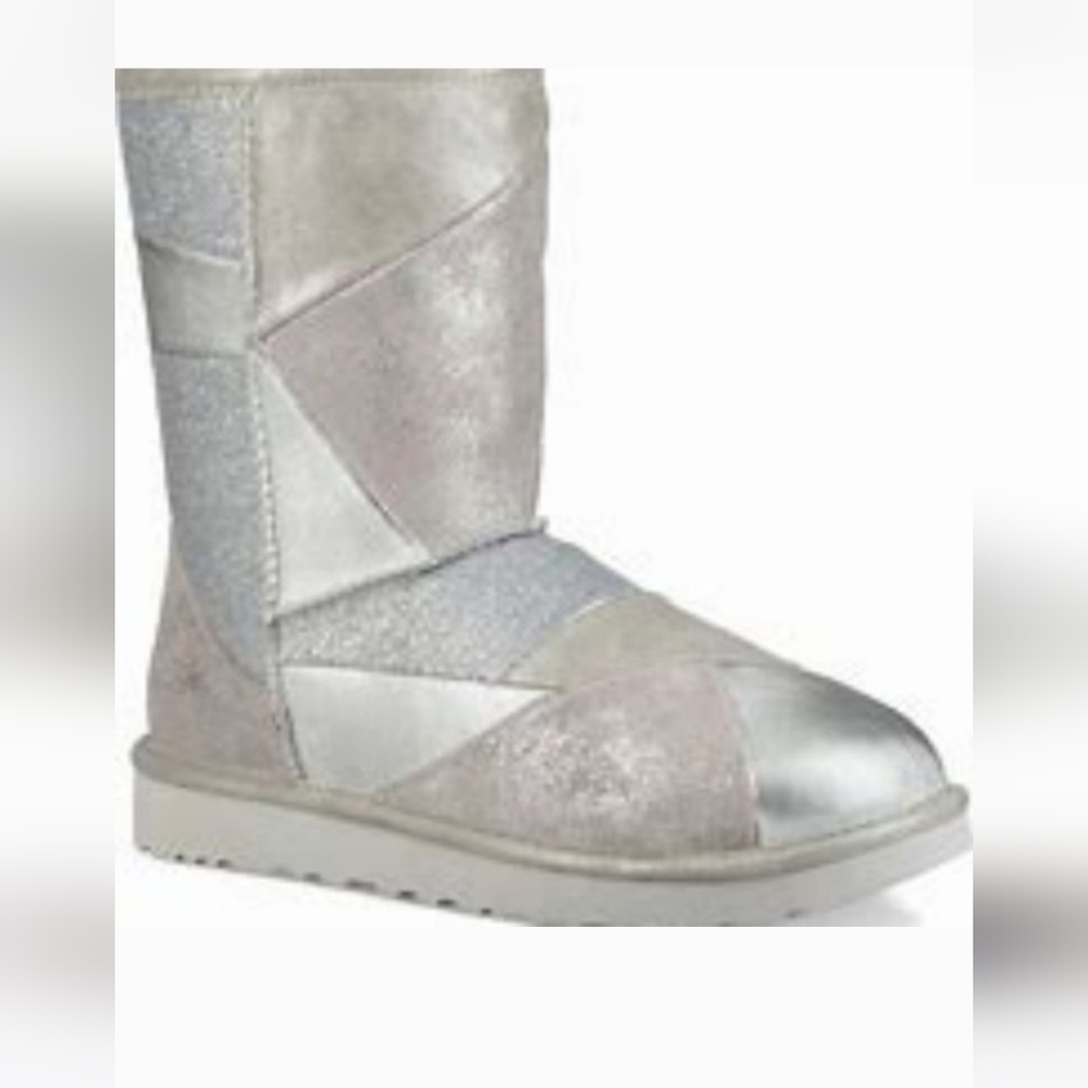 Ugg Glitter Patches Cream Boots Sz 6